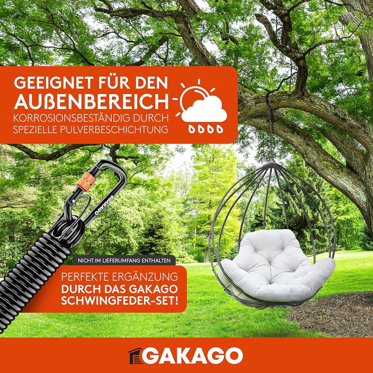 Gakago Verlängerungskette als Hängesessel Kette Schaukel Verlängerung Boxsack Halterung 70cm schwarz
