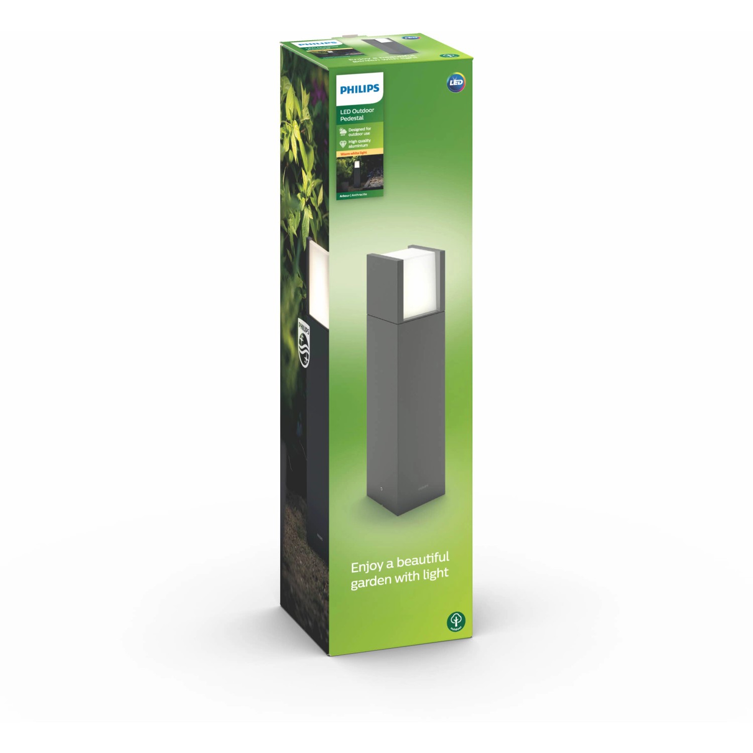 Philips LED Sockelleuchte Arbour Anthrazit