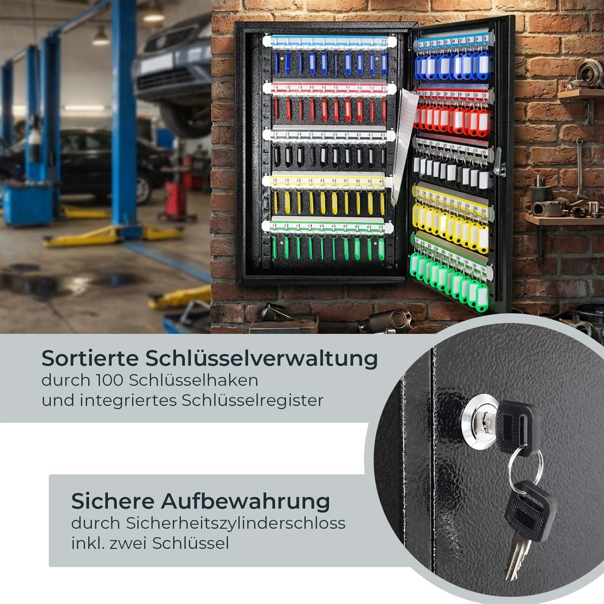 Schlüsseleinsatz, Schlüsselmappe, Schlüsselkasten, Key Organizer, Schlossfach