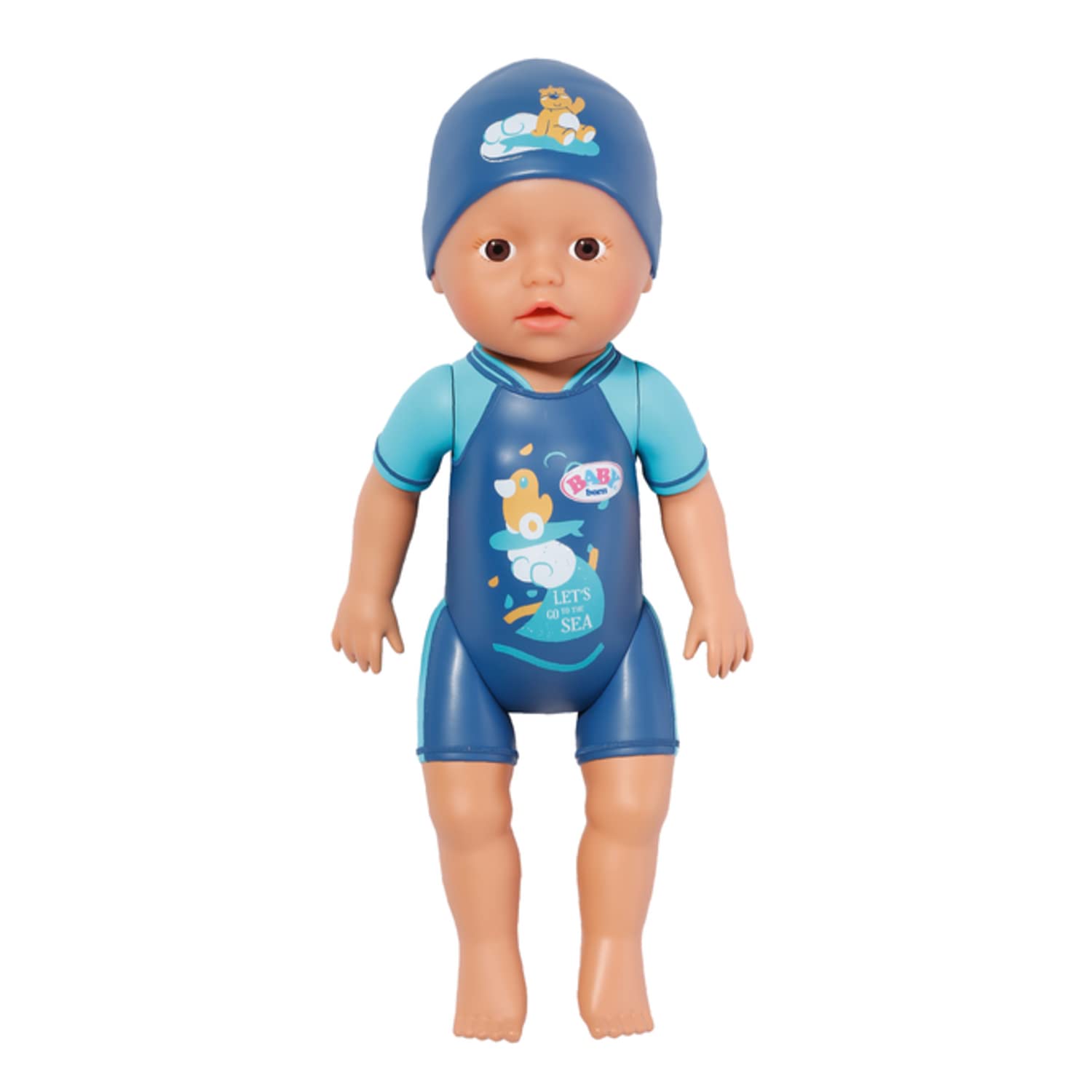 BABY born My First Swim Boy, Aufzieh-Badepuppe Junge, wasserfest, funktioniert ohne Batterien, 30 cm große Puppe 832325 Zapf Creation