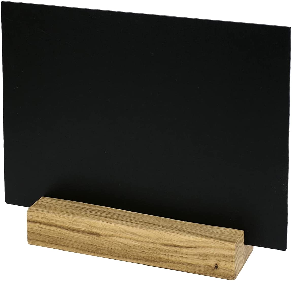 HMF 5x Acryl Tischaufsteller Kreidetafel mit Holzfuß DIN A5 schwarz