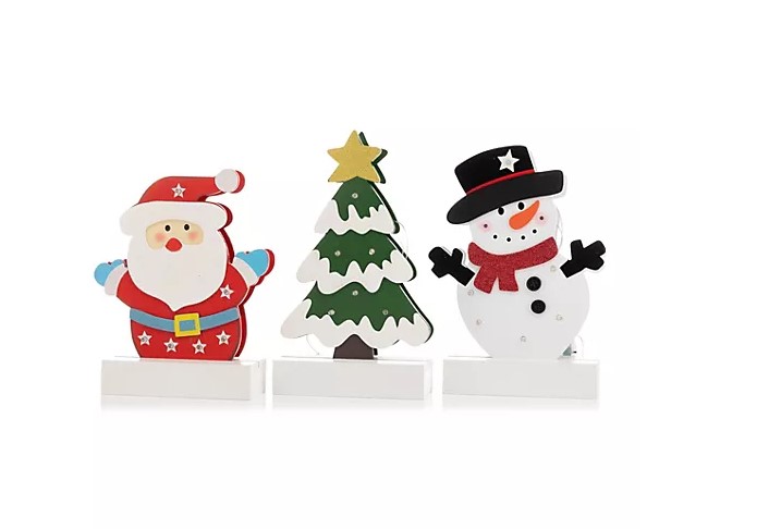 LUMIDA Xmas 3 LED-Figuren Weihnachtsmann Tannenbaum Schneemann Weihnachten