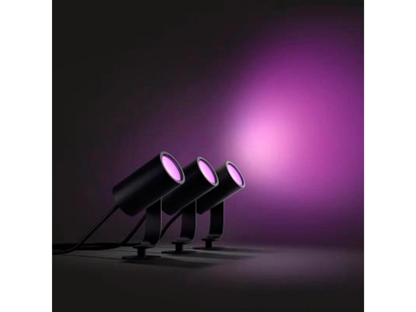 Philips Hue LED Spot Lily White & Color Ambiance 3 flammig Schwarz Basis Set