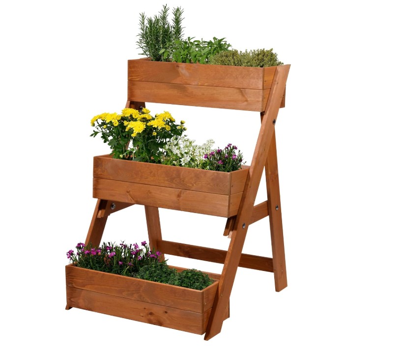 Dobar Pflanztreppe 3-stufig – Massivholz 60 x 70 cm