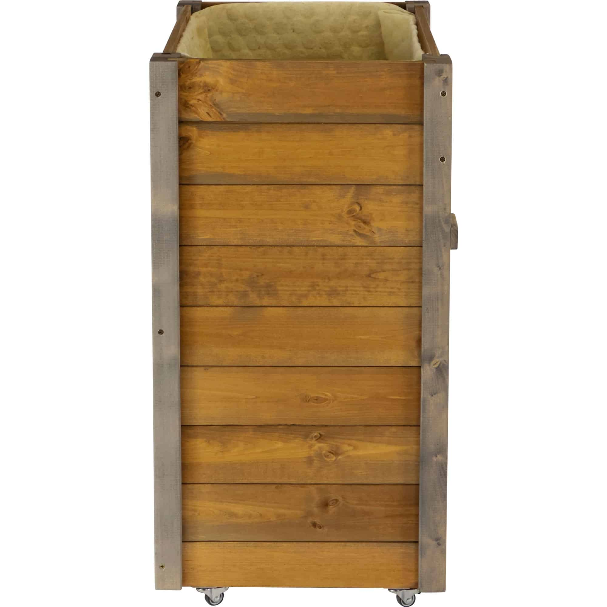 Hochbeet, Holz, Pflanzkasten, Rollen, Naturbraun