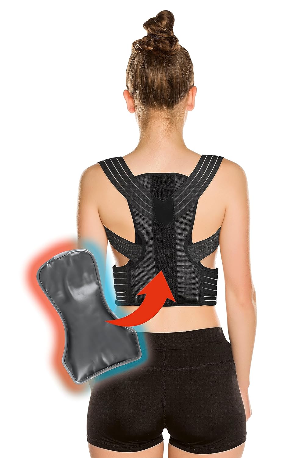 MAXXMEE Rückenkorrektor mit Gelpad zum Kühlen oder Wärmen verbessert die Kürperhaltung Größe L XL