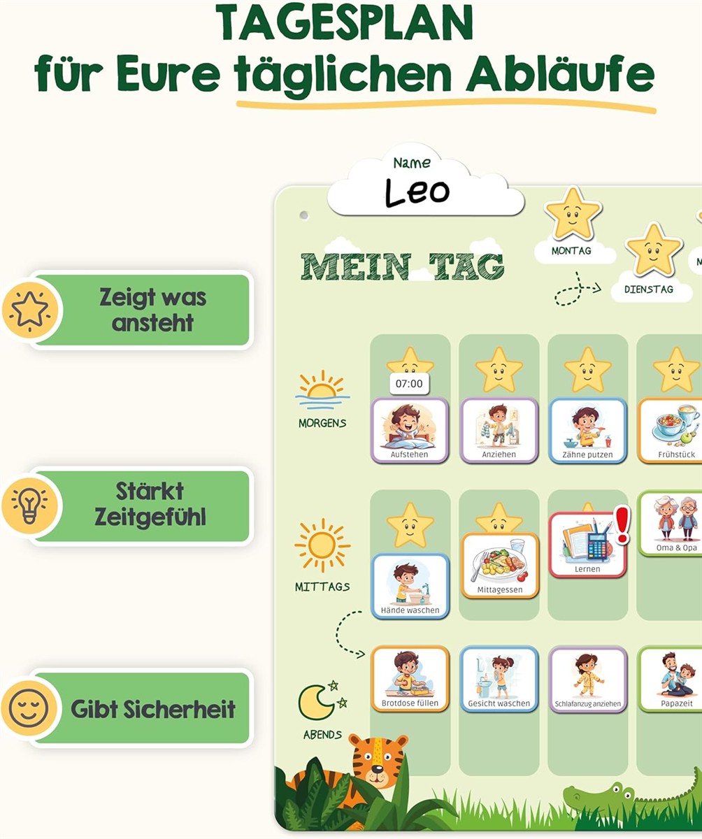 Tagesplan, Mein Tag, Gültigkeit, Symbol, Kinderplan