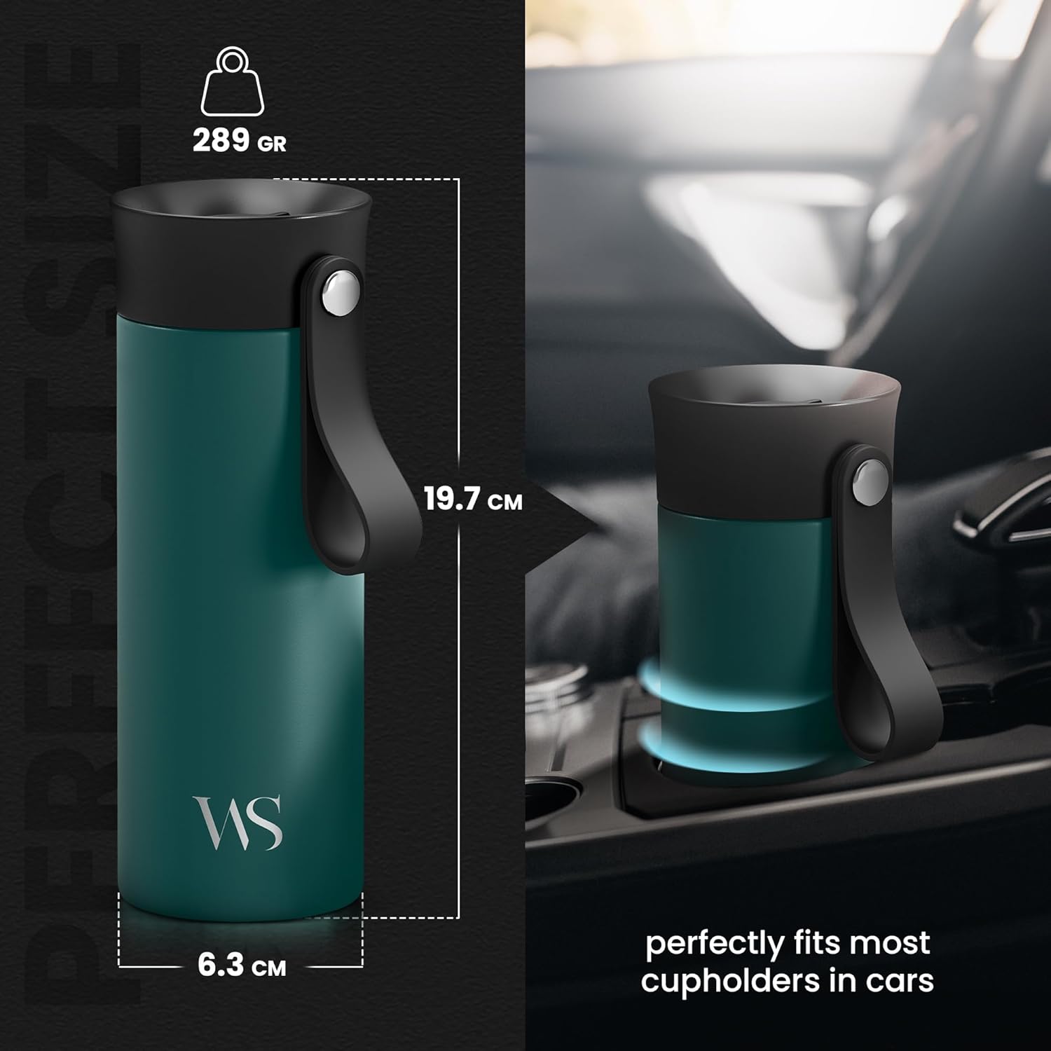 Thermobecher Kaffee To-Go Becher Edelstahl 360ml Teal