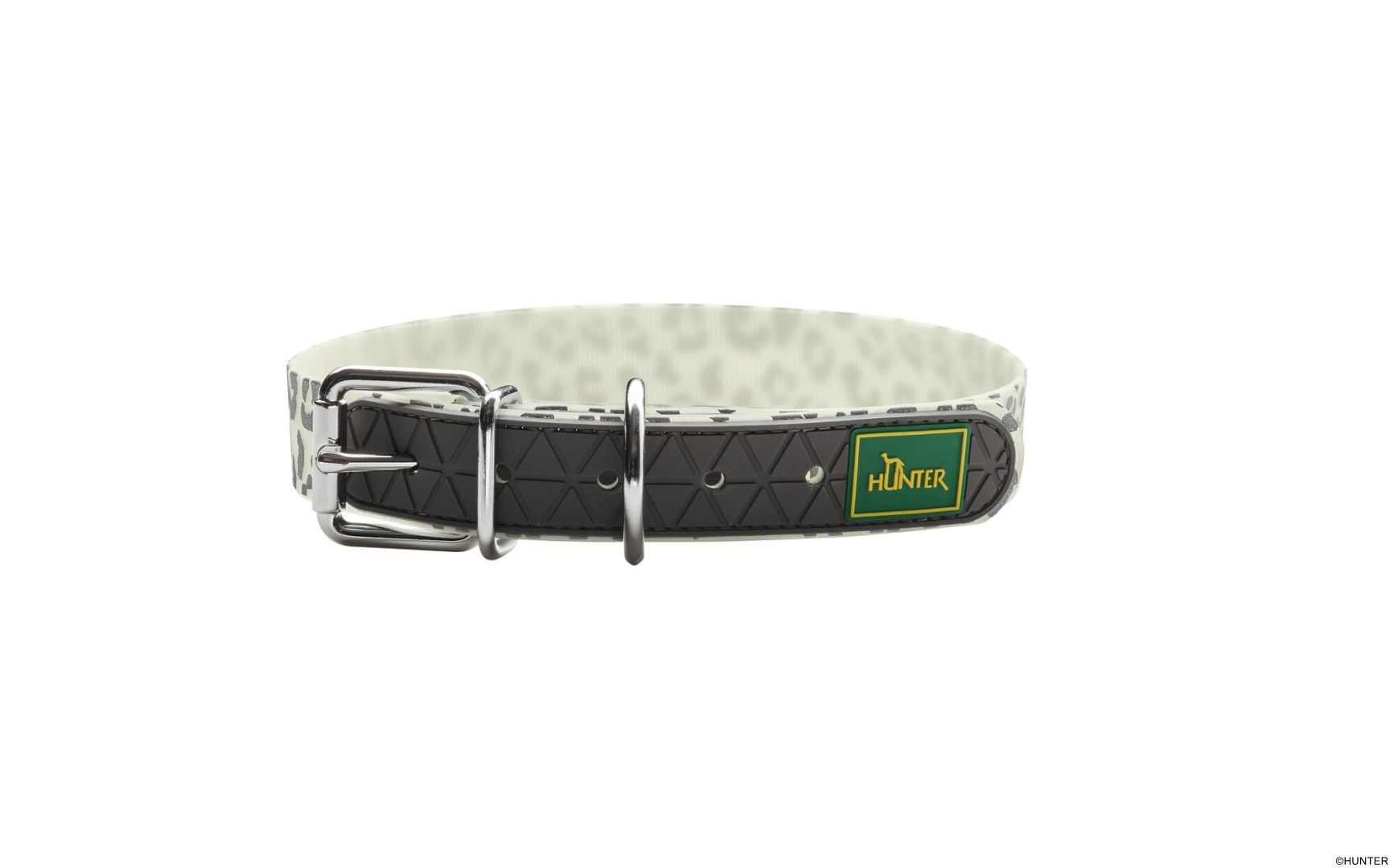HUNTER Halsband Convenience Reflect Glow S-M (45) weiß Leopardenmuster