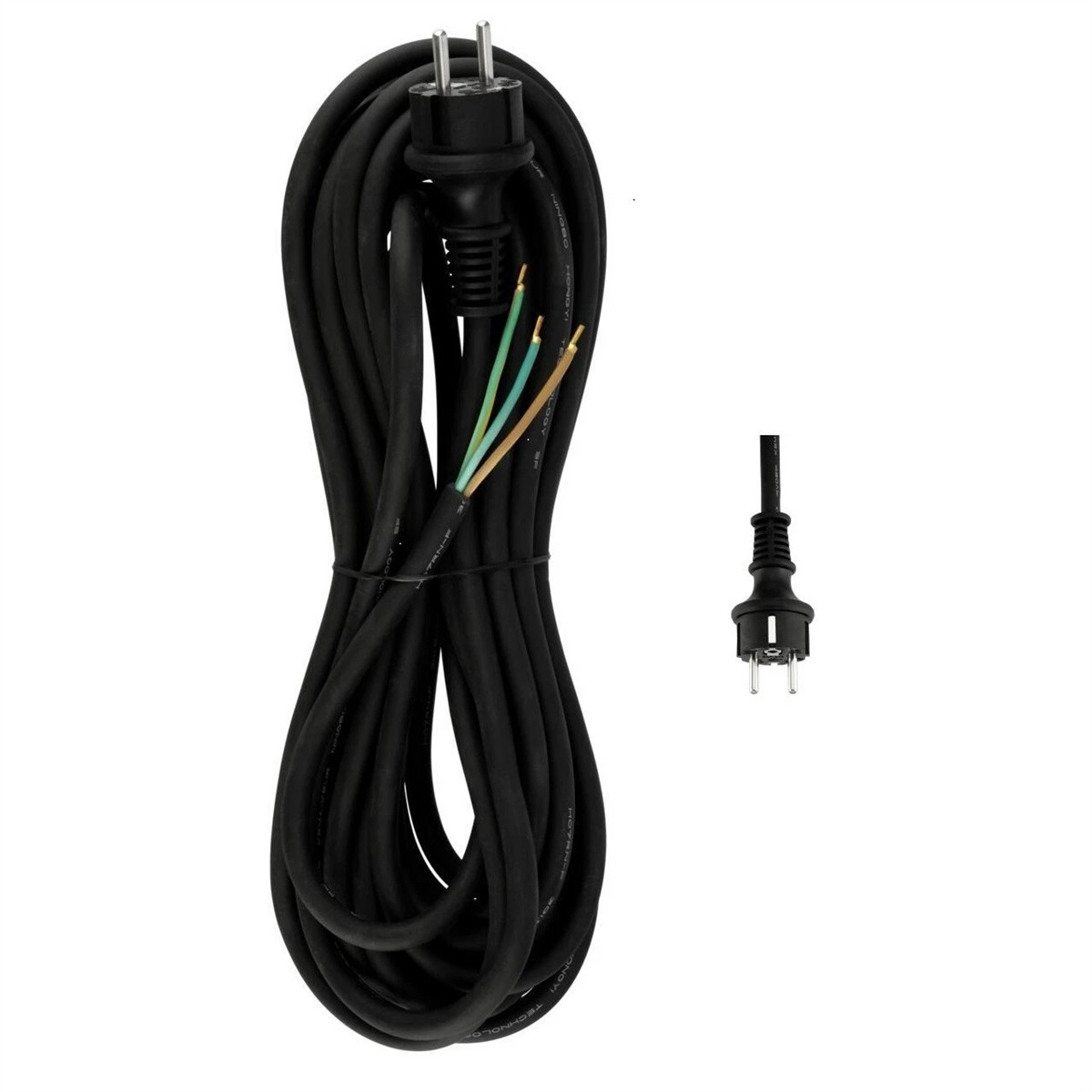 REV Zuleitung Anschlussleitung 10m Gummi 1,5 mm² mit Stecker sw