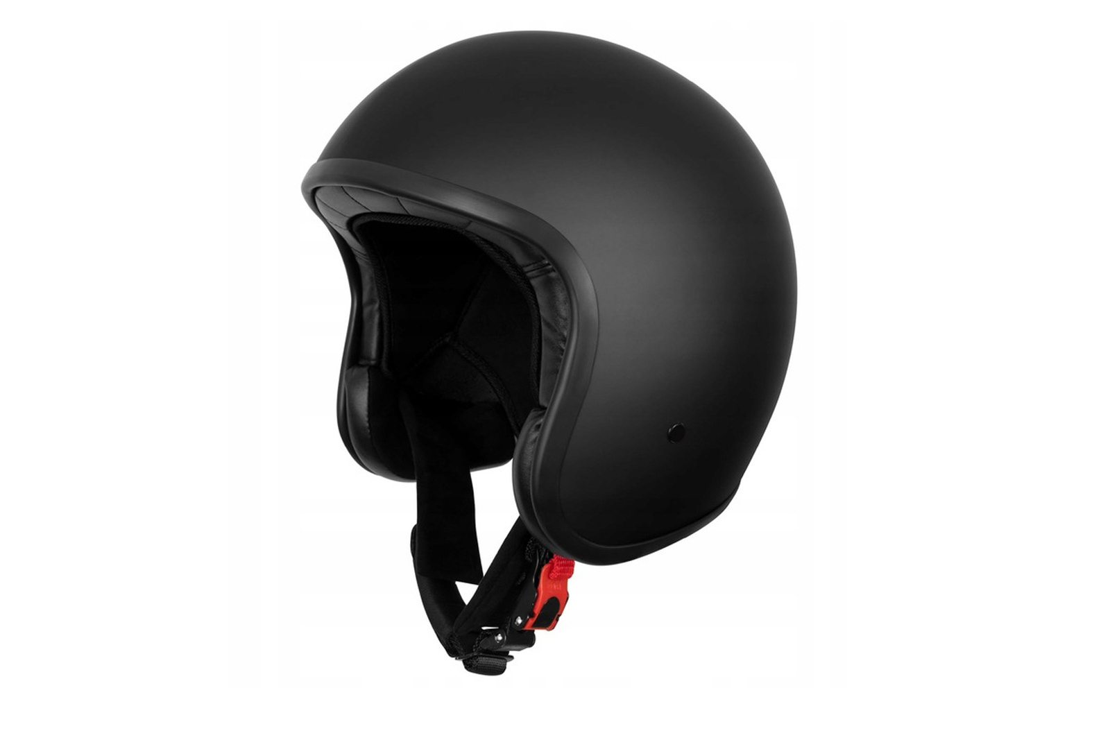 Motorradhelm, Schwarz, Open-Face, Kinnriemen, innen padding
