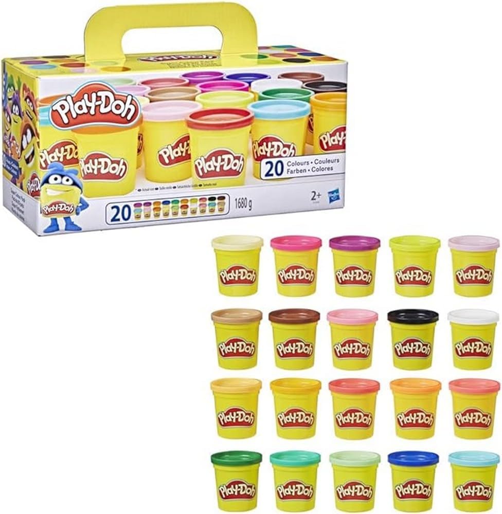 Play Doh A7924EUC Super Farbenset 20er Pack Knete für kreatives Spielen Spielzeugknete für Formen und Figuren