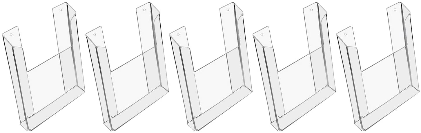 HMF 5x Wand Prospekthalter aus Acryl DIN A5 Hochformat