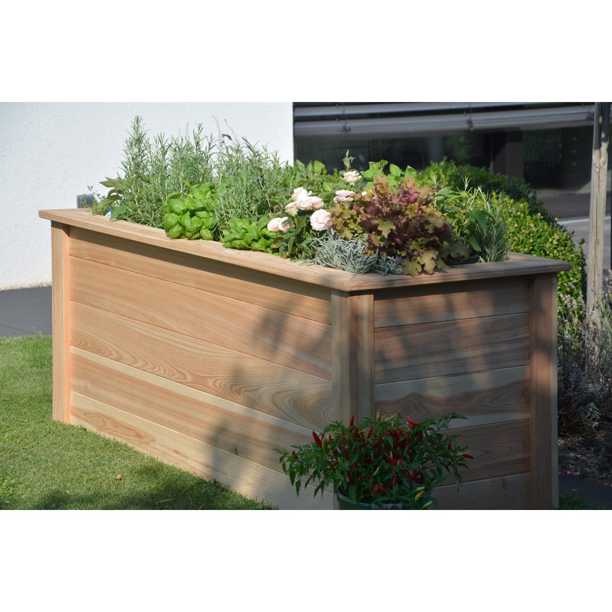Pflanzkübel, Pflanzkasten, Holz, Gartenbeet, Pflanzenrand