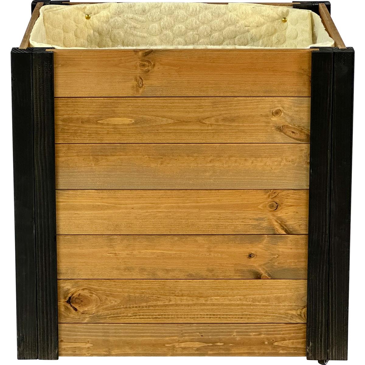 Dobar Rollbares Hochbeet mit Schafswoll Blumenbeet zum bepflanzen Hocbeet schwarz