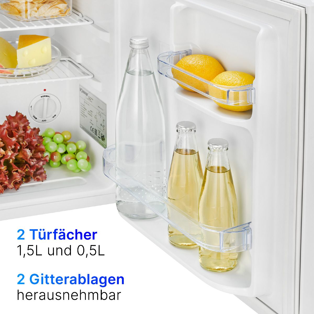 Bomann Kühlbox KB 7346 weiß 45L Mini-Kühlschrank Küchenkühlschrank