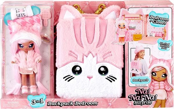 MGA 585589EUC Puppenmöbel 3in1 Backpack Bedroom Unicorn Playset Britney Sparkles, Na! Na! Na! Surprise Spielzeug Spielset