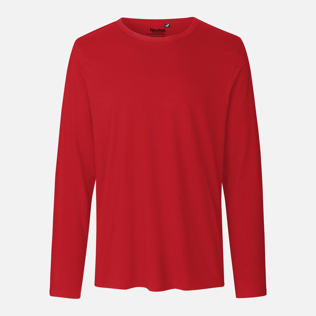 Doppelpack Mens Long Sleeve Shirt - Bio Baumwolle - Rot XL Rot