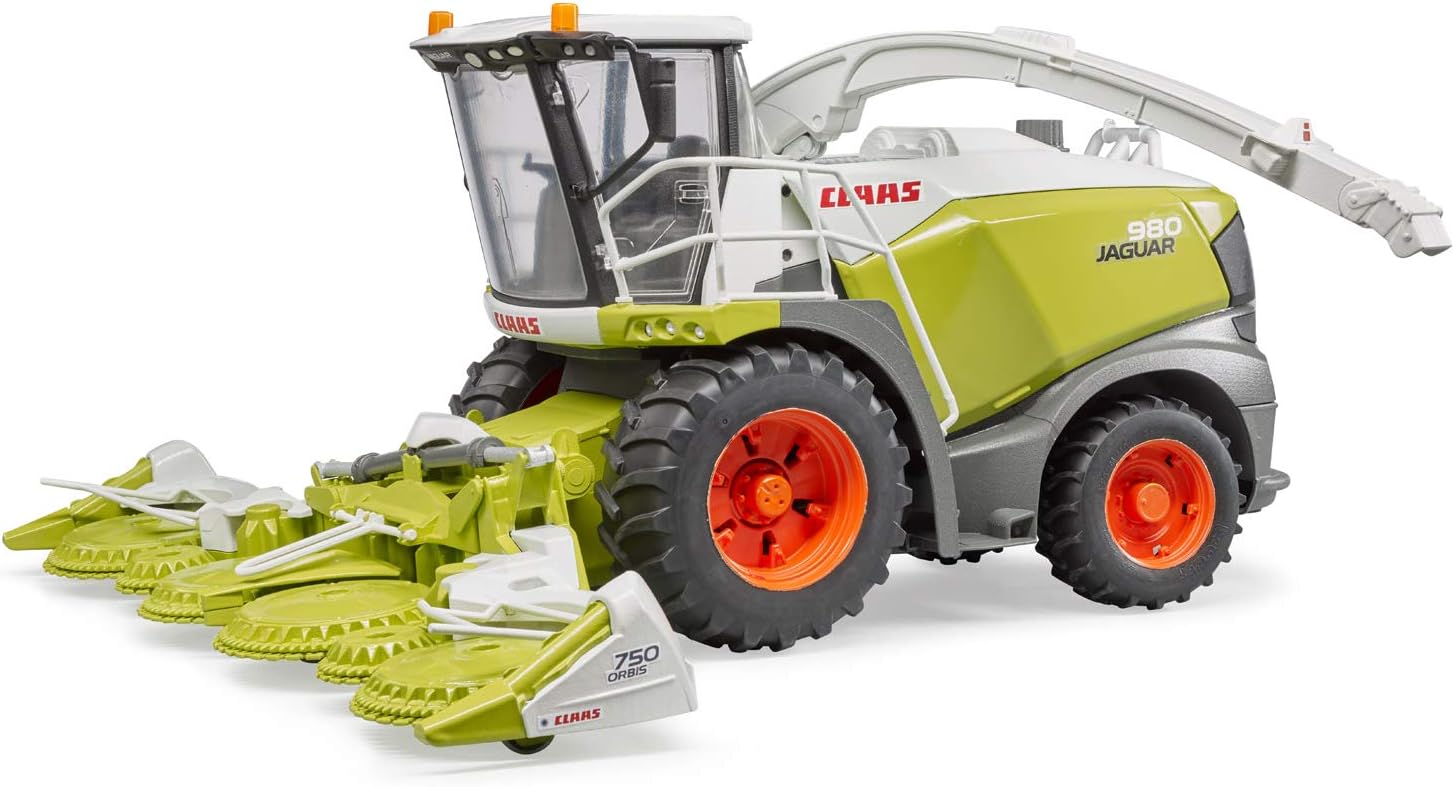 Bruder 02134 Claas Jaguar 980 Feldhäcksler Bauernhof Landwirtschaft Traktor Trecker Schlepper Bulldog Fahrzeug Erntemaschine Maisgebiss Feldarbeit Spielzeug 1:16