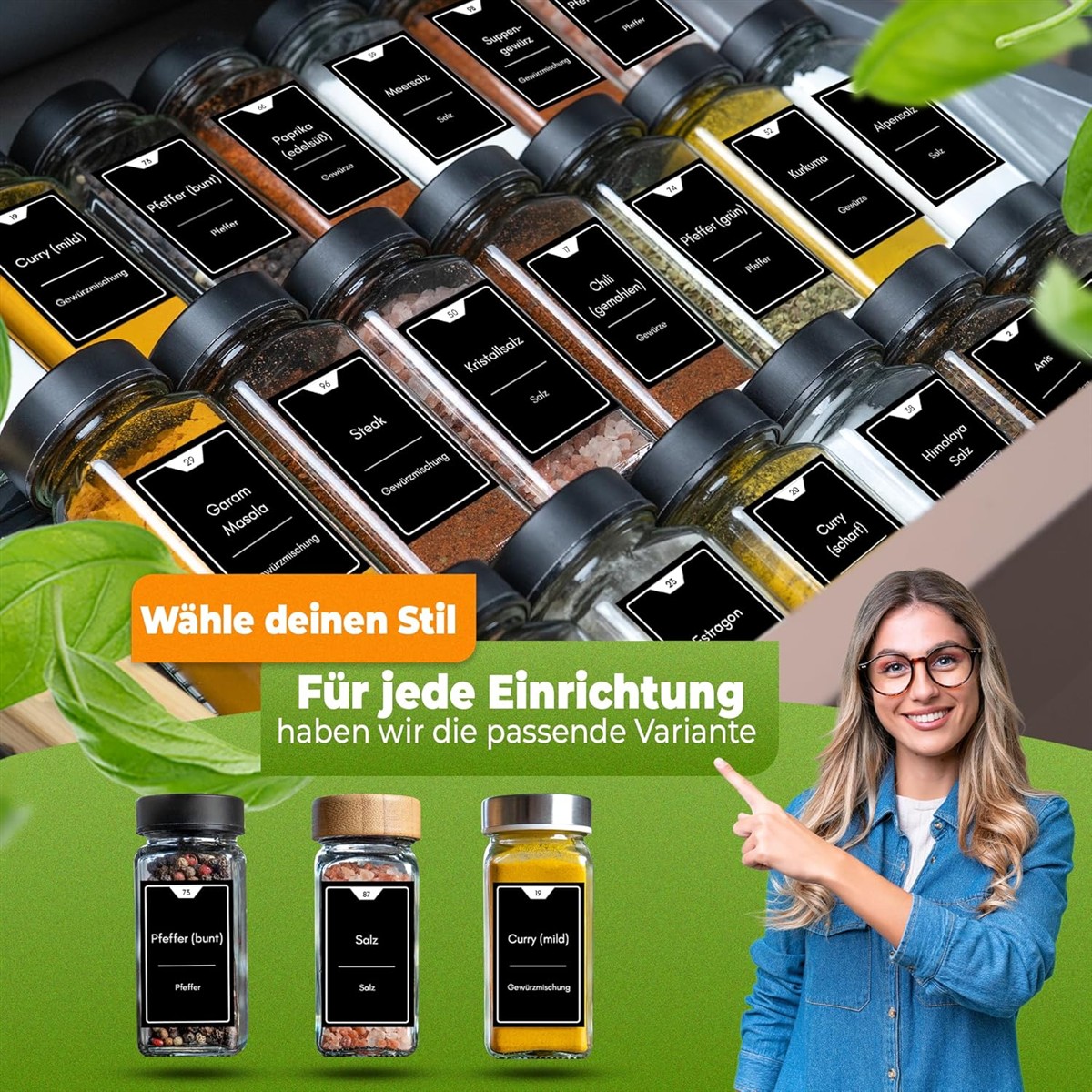 Gewürzset, Gewürzflaschen, Kräuterwürze, Salzpfeffer, Küchenzubehör