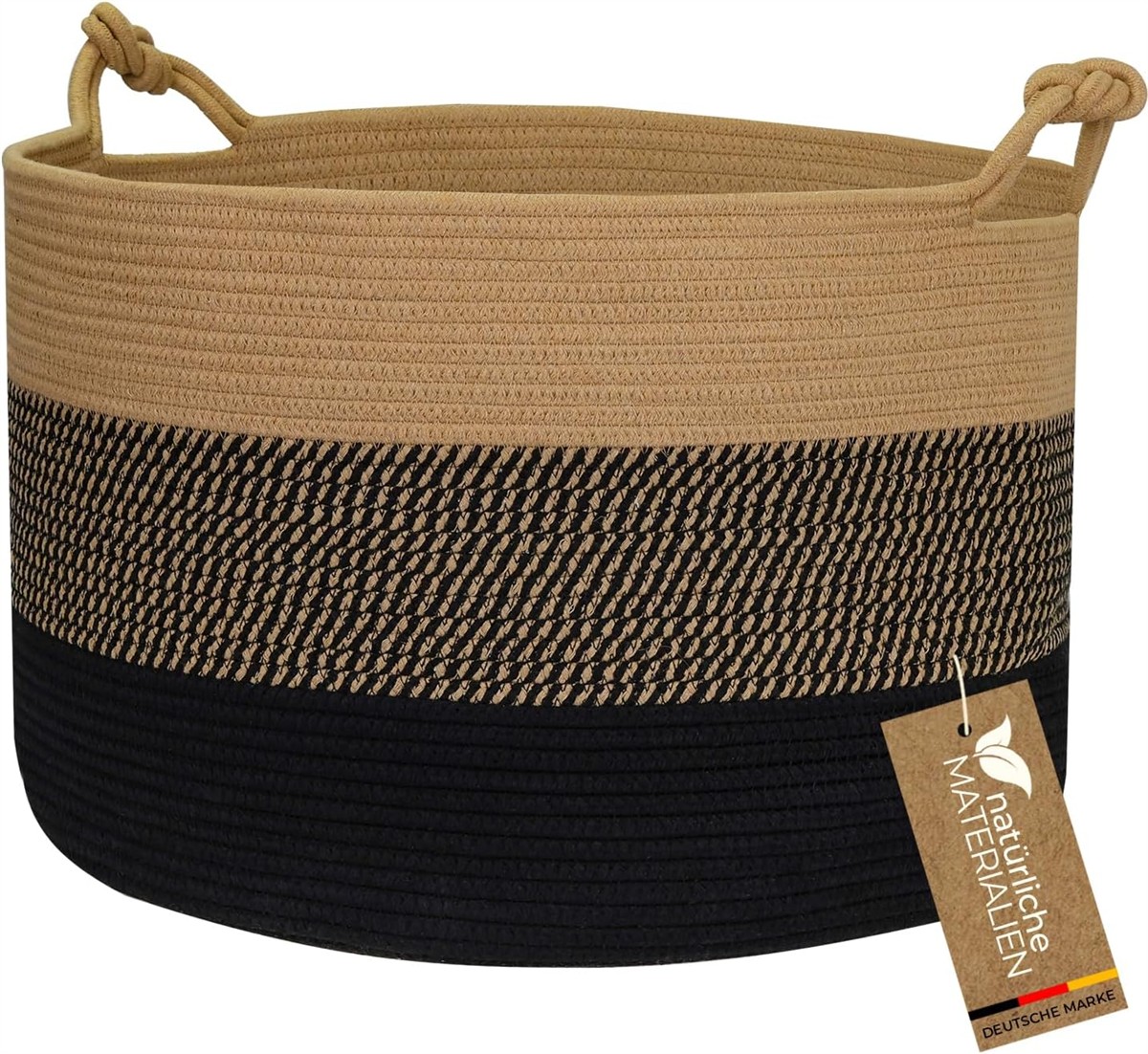 HMF Aufbewahrungskorb 50x33 cm schwarz-honig