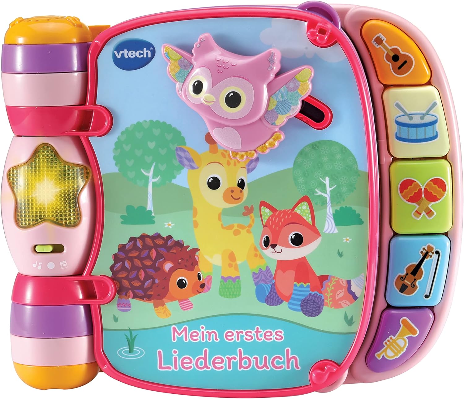 VTech 80 166784 Baby Mein erstes Liederbuch rosa zum Spielen Zuhören Mitsingen