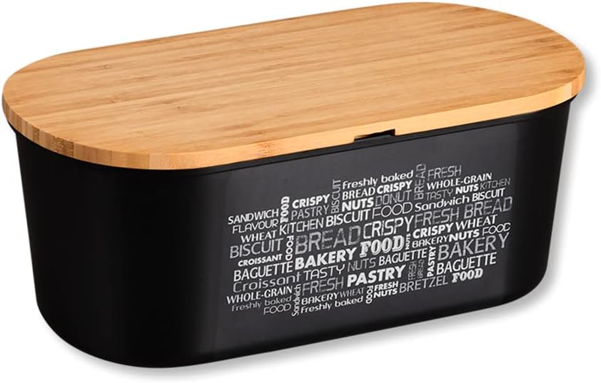 Kesper Brotbox schwarz Bambus Aufbewaherungsbox Küchenhelfer