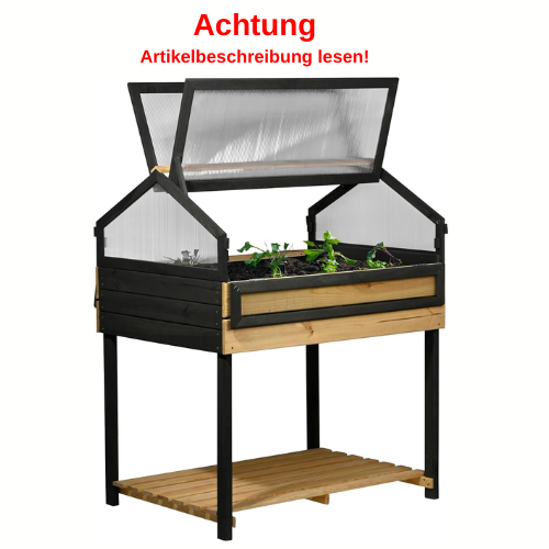 Hochbeet, Gewächshaus, Holz, Metall, 6-Eck-Design