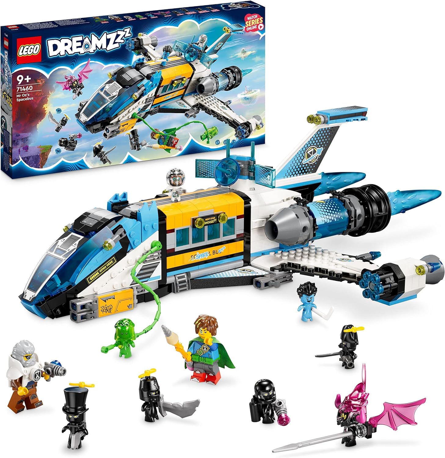 LEGO 71460 DREAMZzz Mr. Oz Weltraumbus zweifach baubares Raketen-Bus-Spielzeug mit Mateo Z-Blob und Logan Minifiguren LEGO-Sets LEGO-Steine Bausteine Sets
