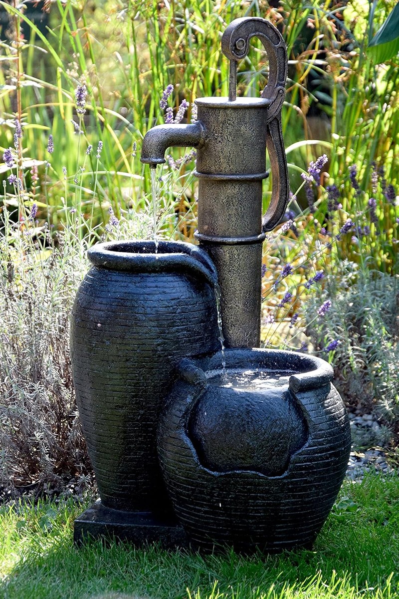 Gartenbrunnen, Wasserspender, Zinkbrunnen, Steinmetzbrunnen, Gartenfigur