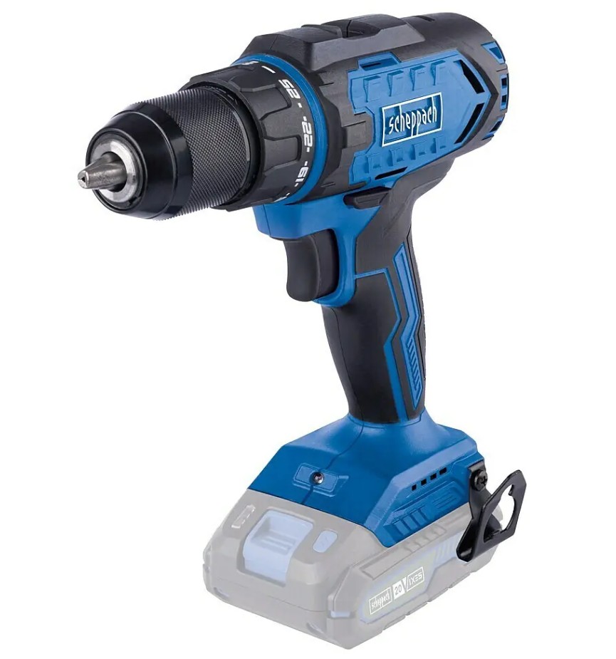 Scheppach Akku-Bohrschrauber C-DD45-X 20V IXES – 2in1 Bohren & Schrauben, 45 Nm, 25+1 Drehmomentstufen, ohne Akku