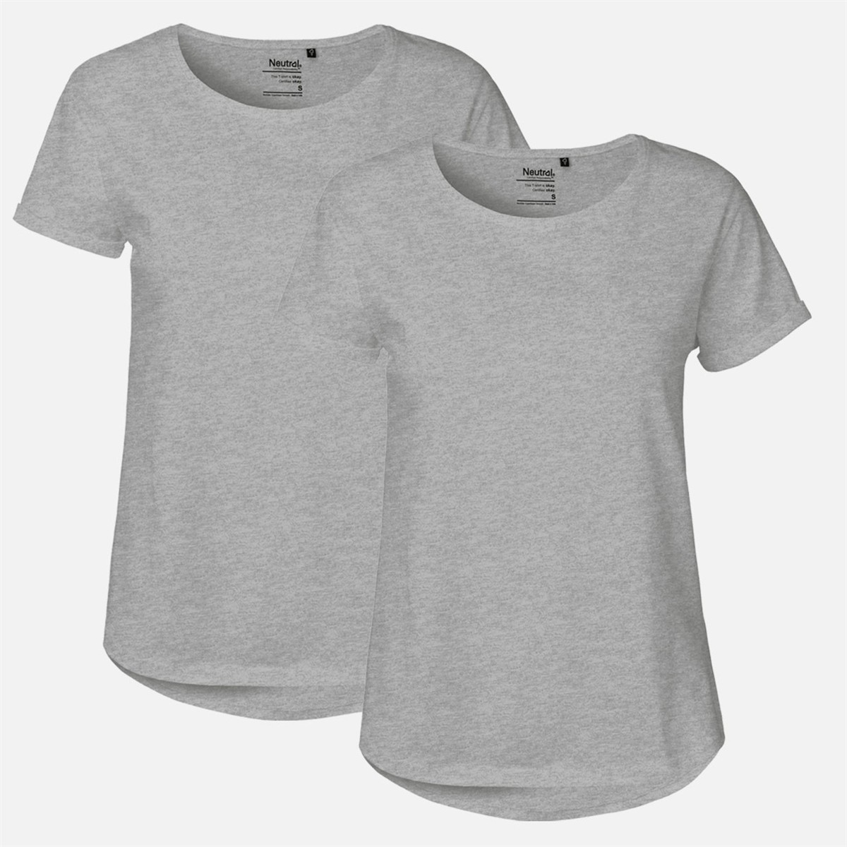 T-Shirt, Damenoberteil, Kurzarm, Rundhalsausschnitt, Melangegrau