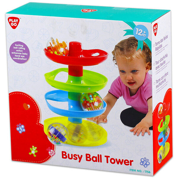 Playgo 1756 Busy Ball Tower Kugelturm Murmelbahn Kugelkreiselbahn Murmelturm Murmelspielzeug Kugelbahnsystem Kugelbahnset Kugelbahnturm Rollbahn