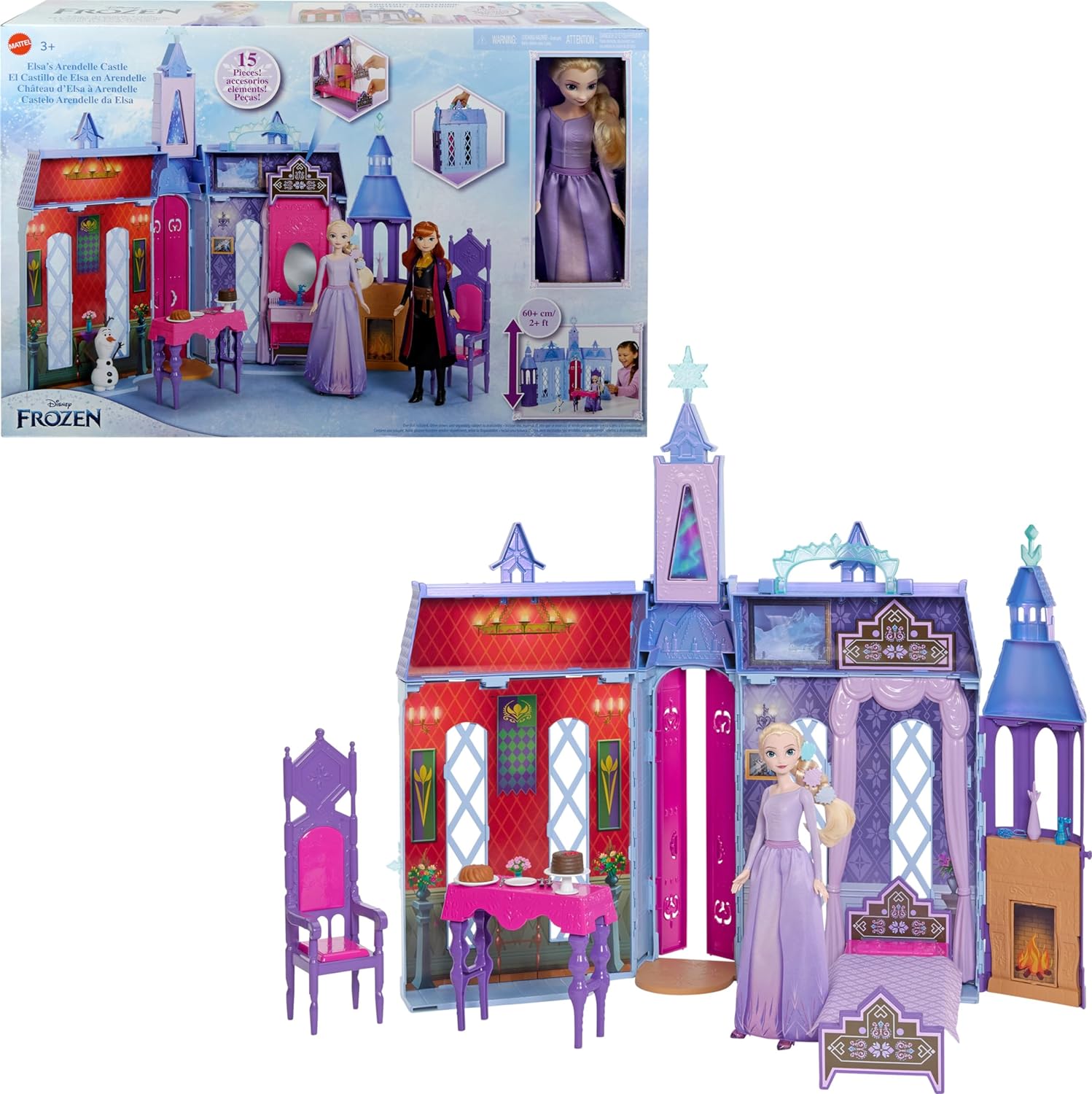 Mattel 10156184 Disney Frozen Elsas Schloss in Arendelle Puppenhaus Spielhaus