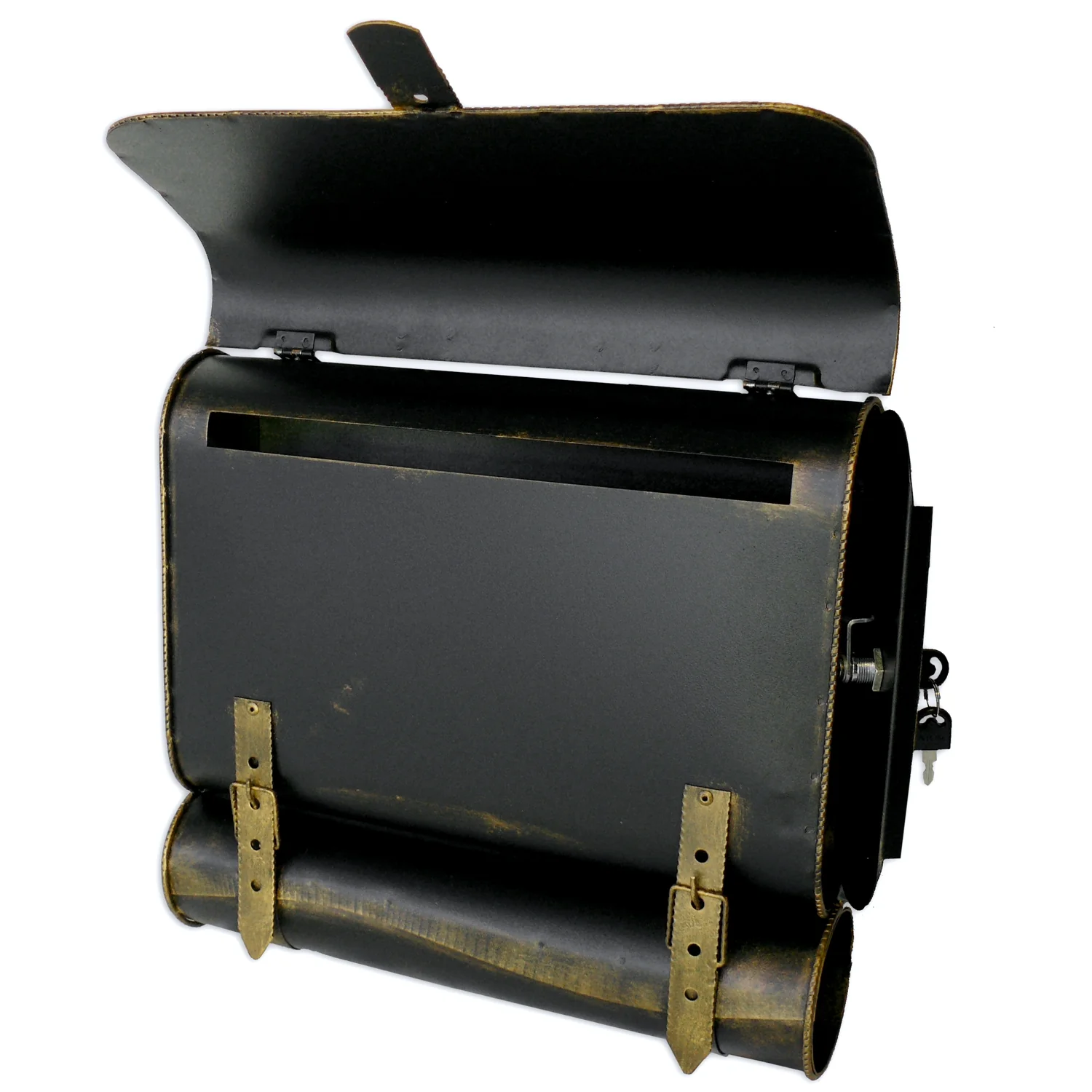 Briefkasten, Briefkasten, Wandmontiert, Schwarz, Metall