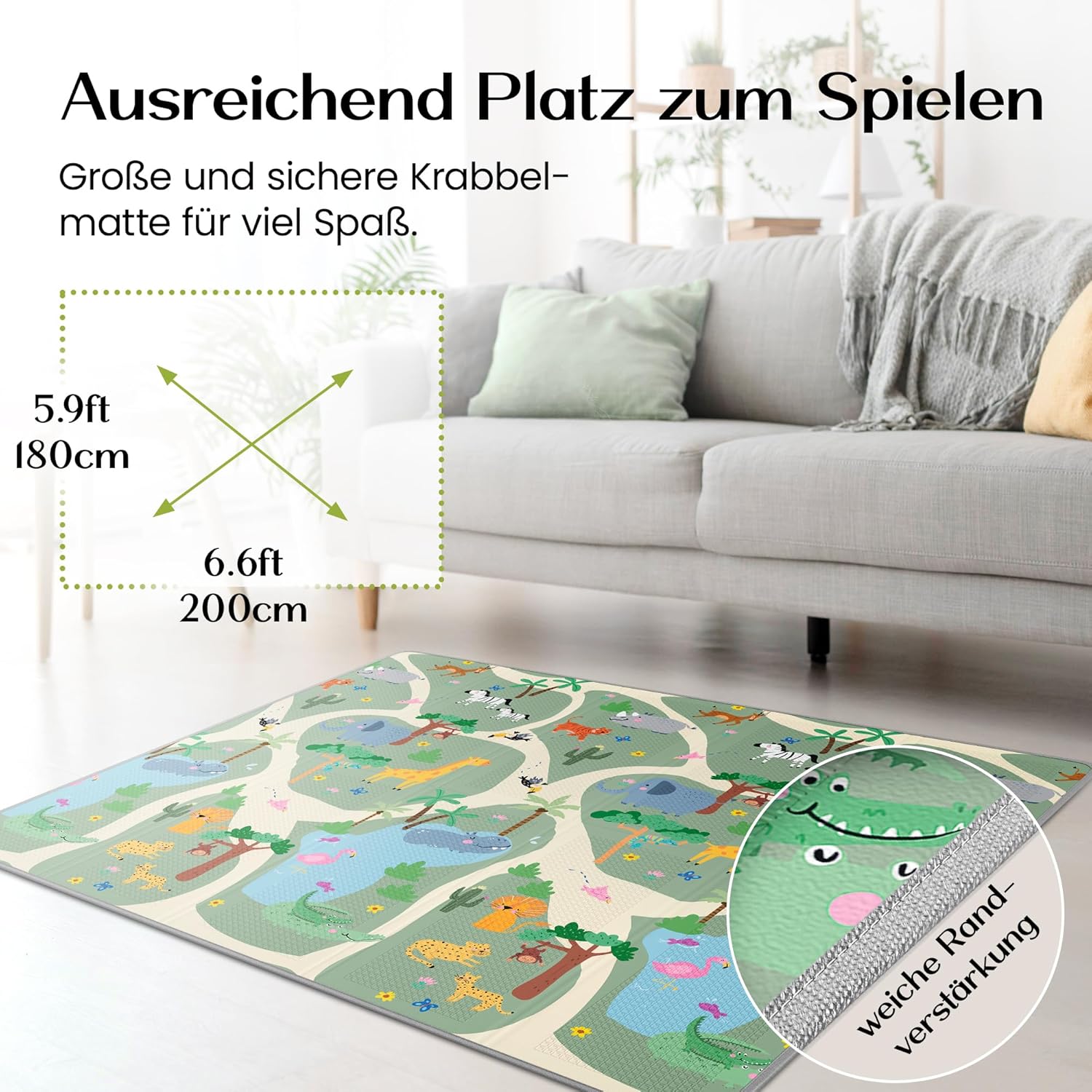 MAPALOU Krabbelmatte Spielmatte für Baby & Kinder Spielteppich Babymatte Bodenmatte