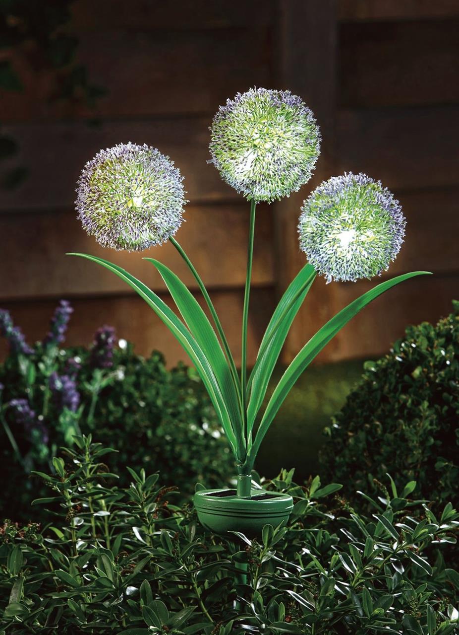 Solarleuchte 3 Blumen 2er Set