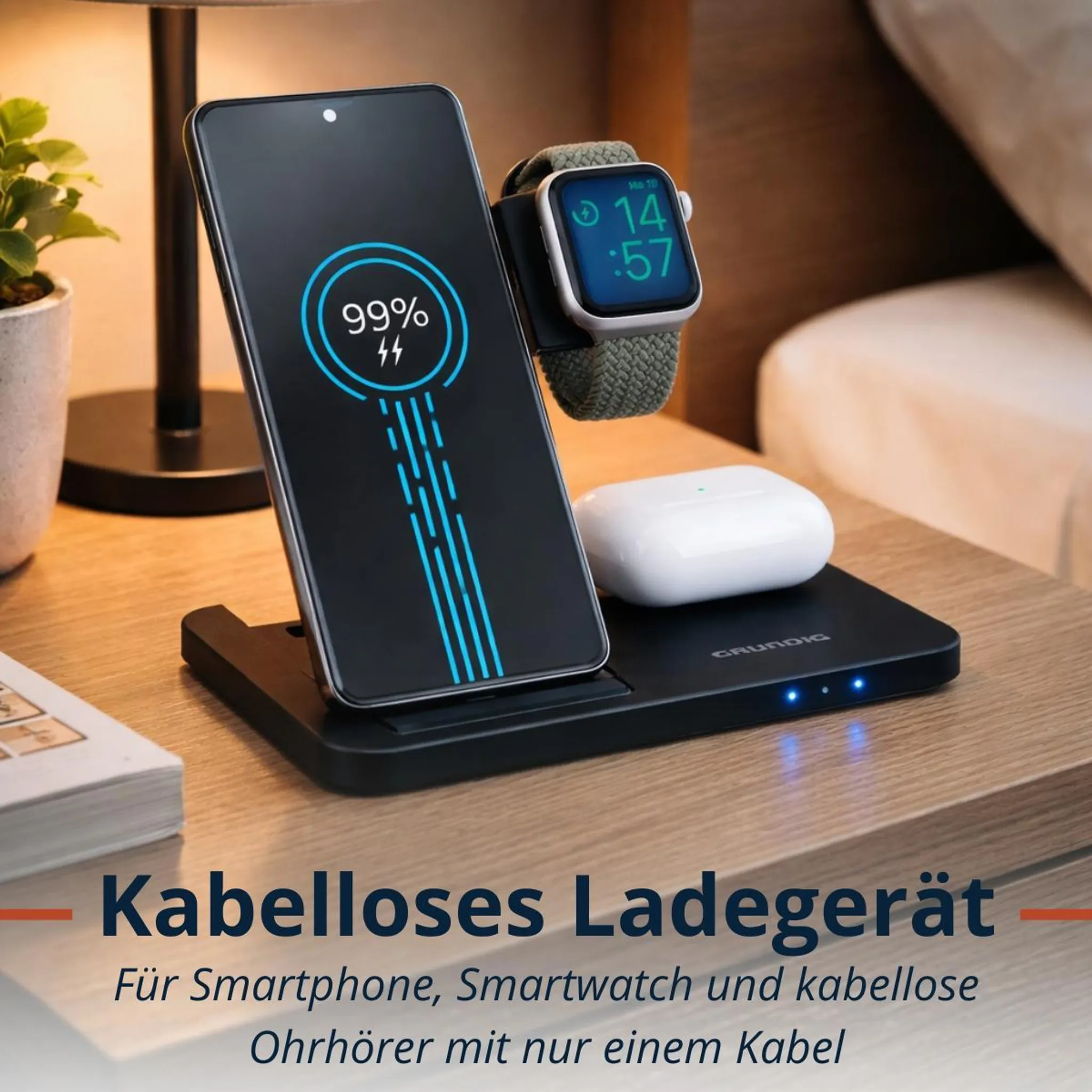 kabelloses ladegerät, ladesystem, smartphone-ladegerät, aufladestation, watch-ladegerät