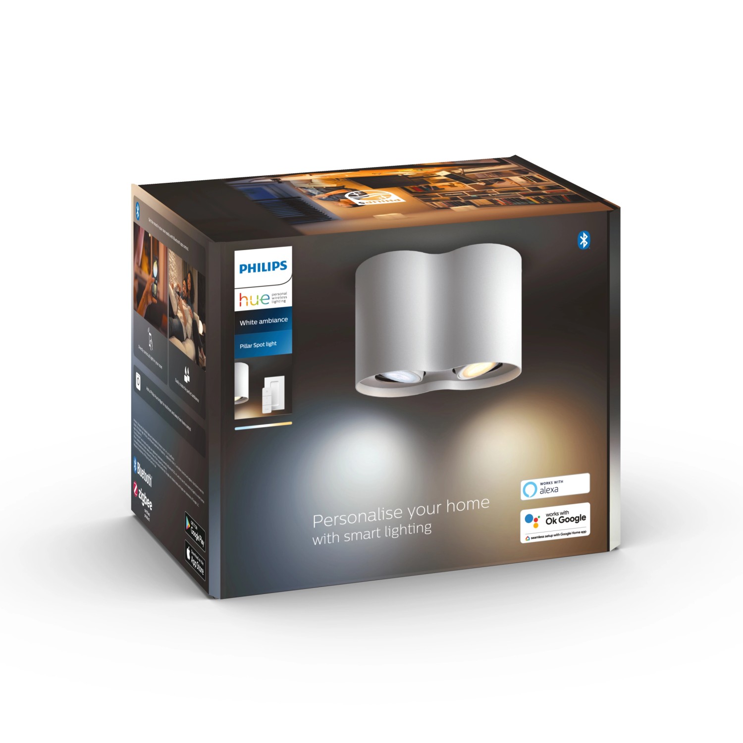 Philips Hue LED Spot Pillar 2 flammig White Ambiance Weiß