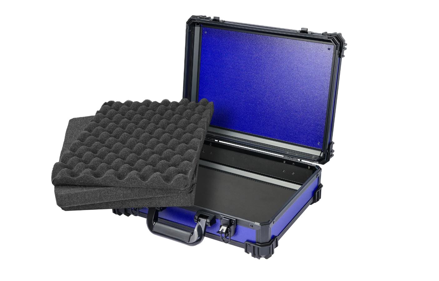 Transportkoffer mit Rasterschaumstoff Universalkoffer 39 x 29 x 12 cm Blau #2789
