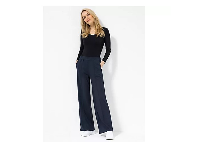 STUDIO UNIQUE Hose Rundumdehnbund Damenhose marine Gr. 44
