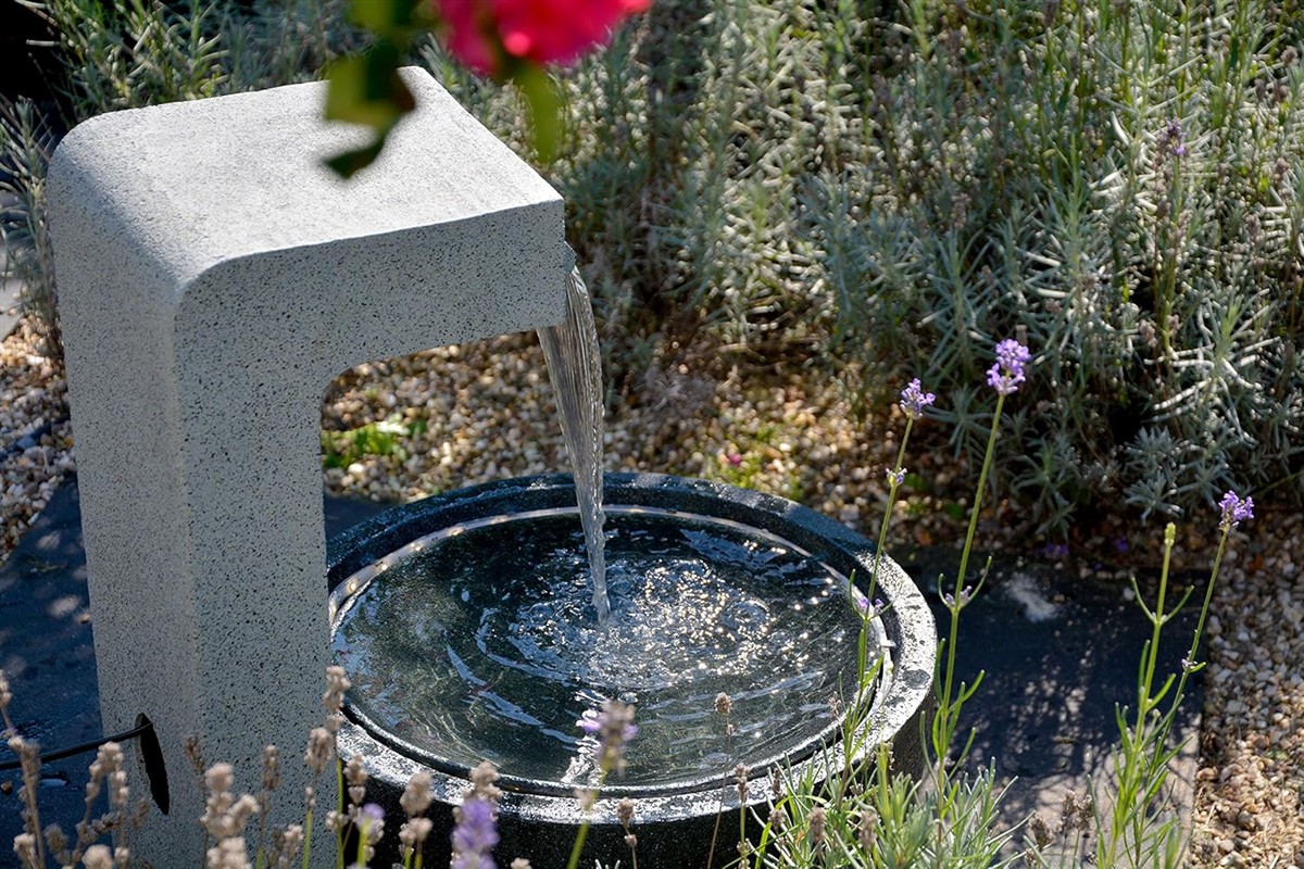 brunnen, wasserspiel, stein, garten, wasserfunktion