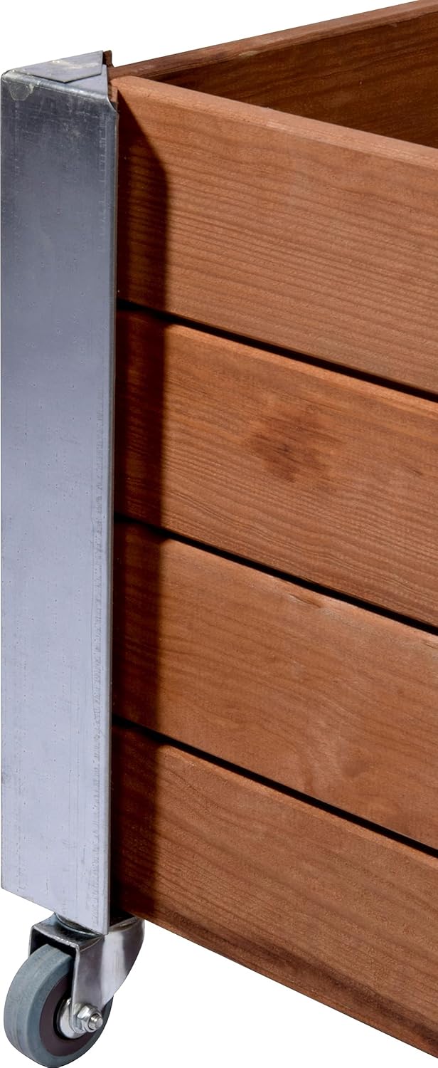 Dobar Hochbeet Rollfi aus Holz mit Rollen Pflanzbeet Blumenbeet