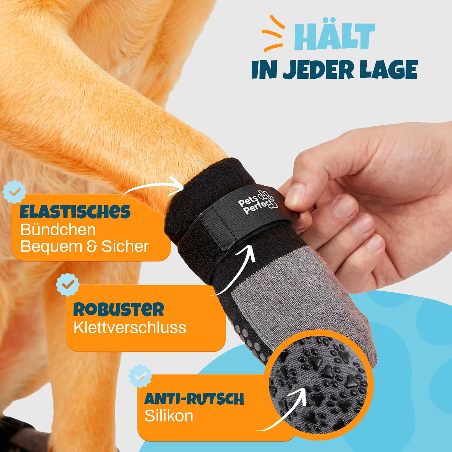 Hunde-Pflege, Pflegebande, Klettverschluss, Silikon, Gummischutz