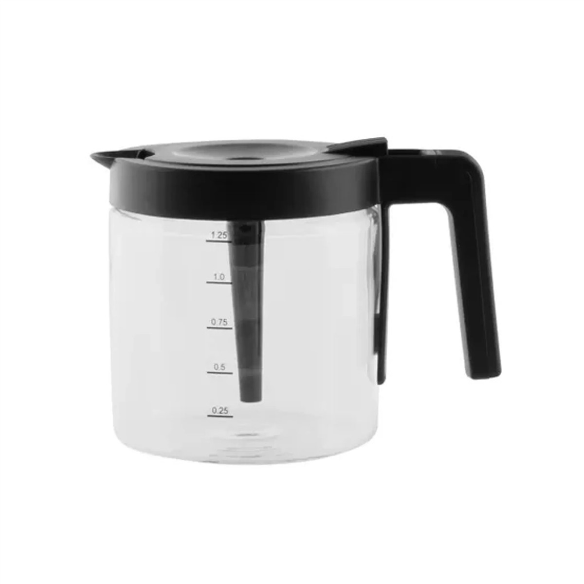 Kaffeekanne, Glaskanne, Messbecher, Silikondeckel, Messskala