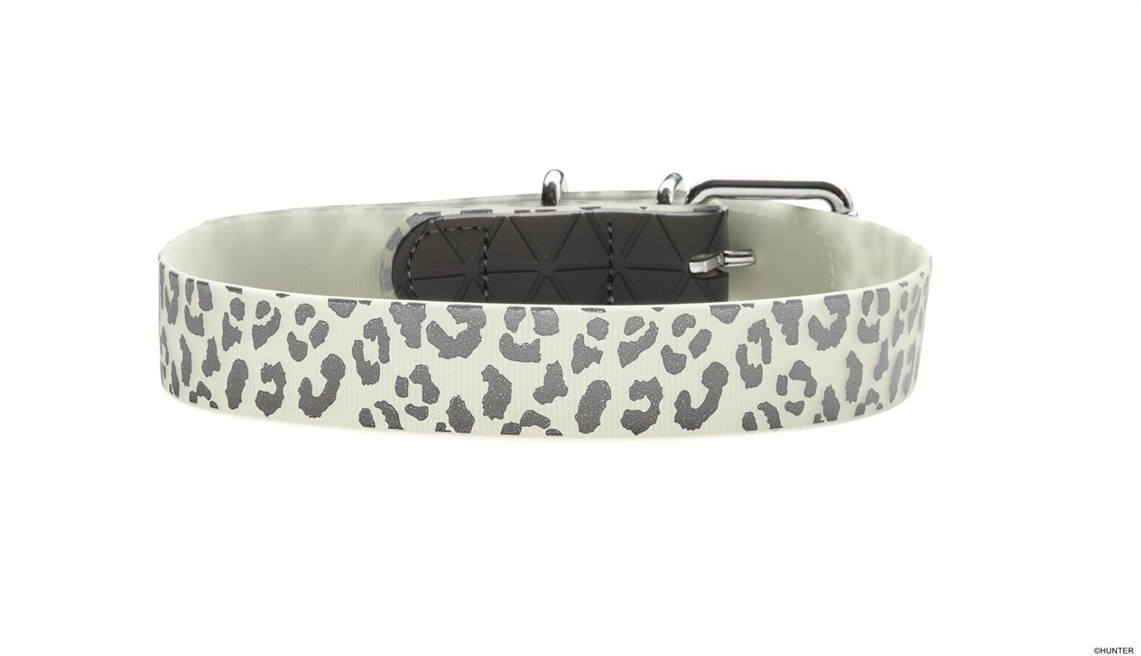 HUNTER Halsband Convenience Reflect Glow S-M (45) weiß Leopardenmuster