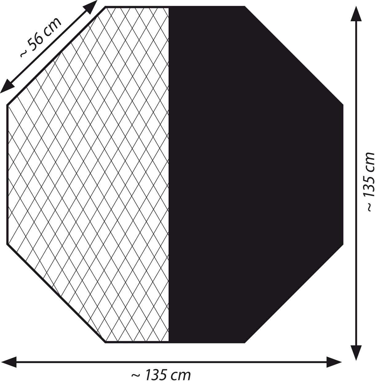 dobar Freilaufgehege Sonnenschutz 8-eckig Nylon Sonnenschutz für Freilaufgehege - Sonnenschutz für Kleintiergehege - Raubtier und Raubvogelschutz 135 x 135 cm Dunkelgrün