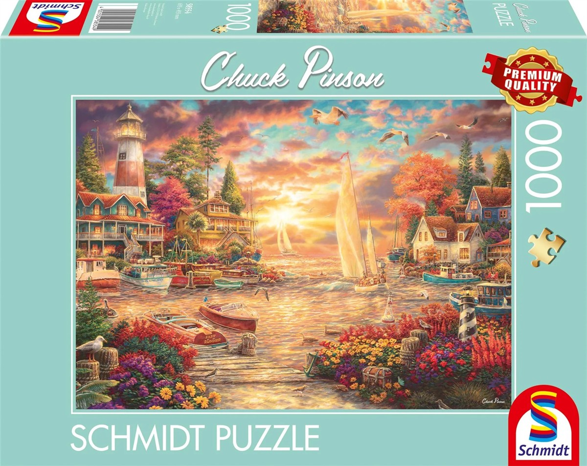 puzzle, puzzle, landschaft, küste, boot