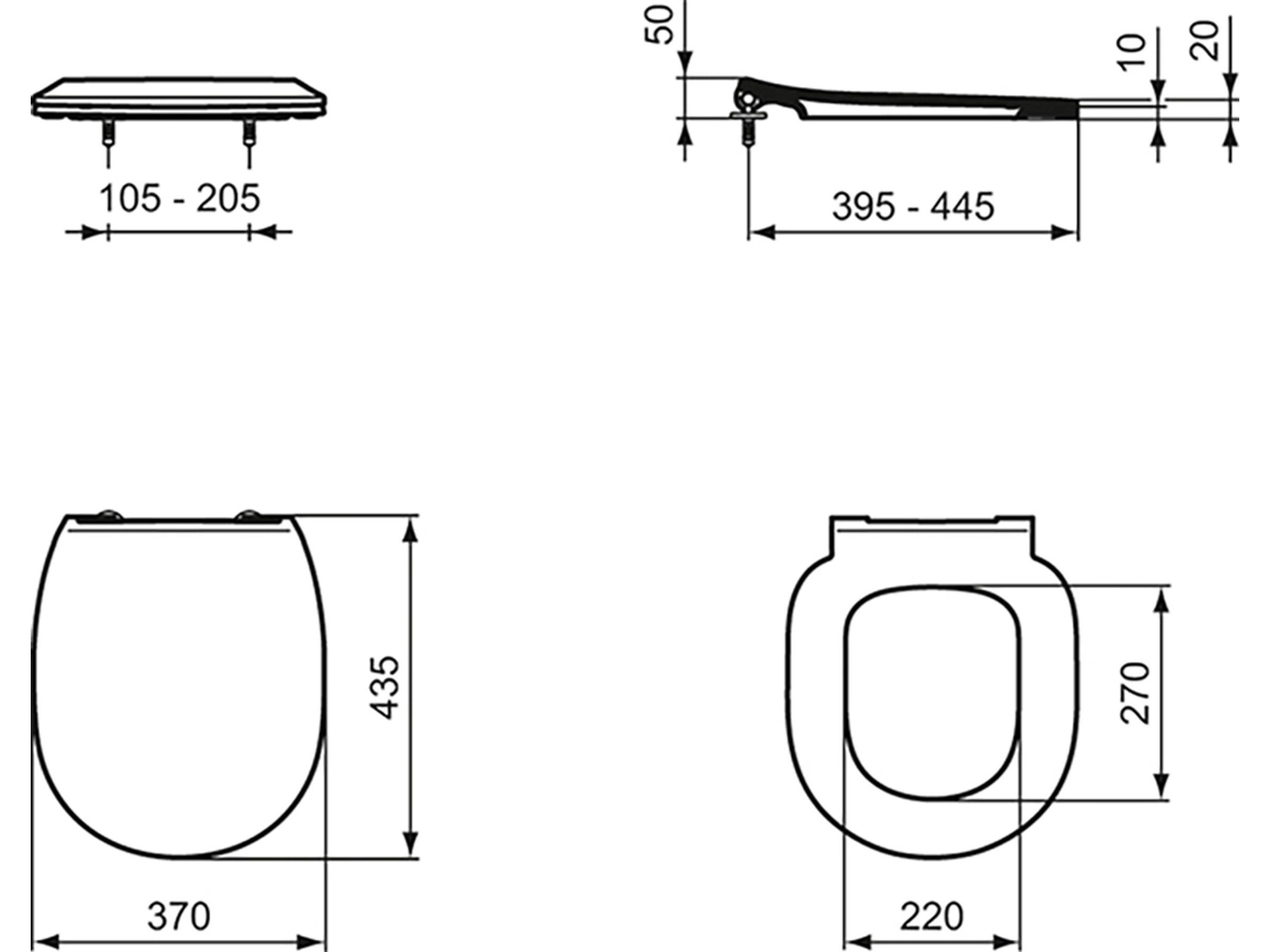 Ideal Standard WC Sitz Connect mit Softclosing Flat Weiß