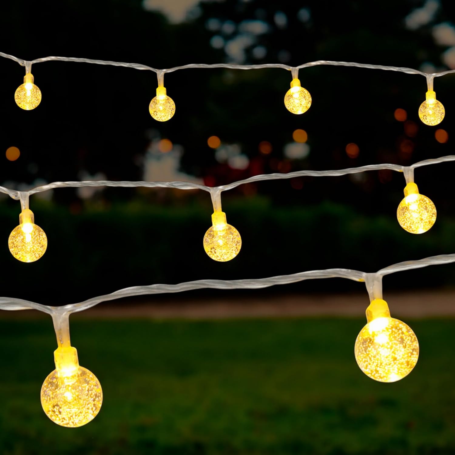 LED Lichterkette mit 10 mini Kristall Kugeln Weihnachten Xmas